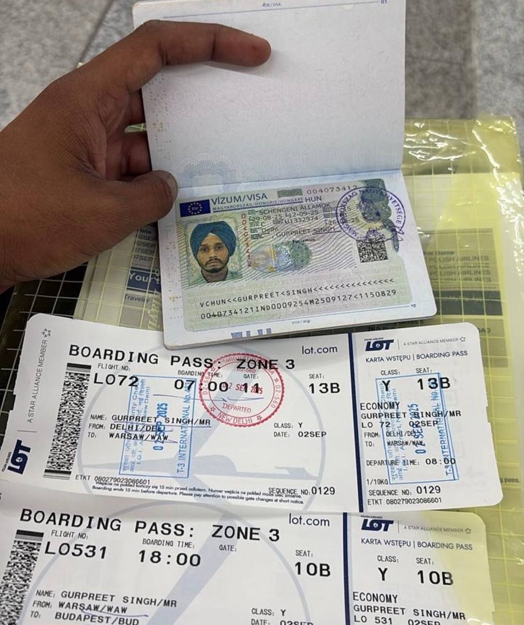 Approved visa document — Schengen Visa → Hungary